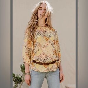 Women’s Boho Patchwork Print Blouse
